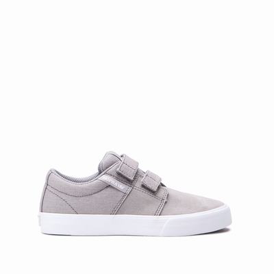 Supra STACKS II VULC VELCRO - Lasten Tennarit - Harmaat